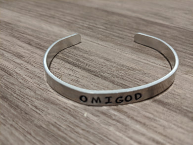 Hand Stamped Wristband/Bracelet OMIGOD