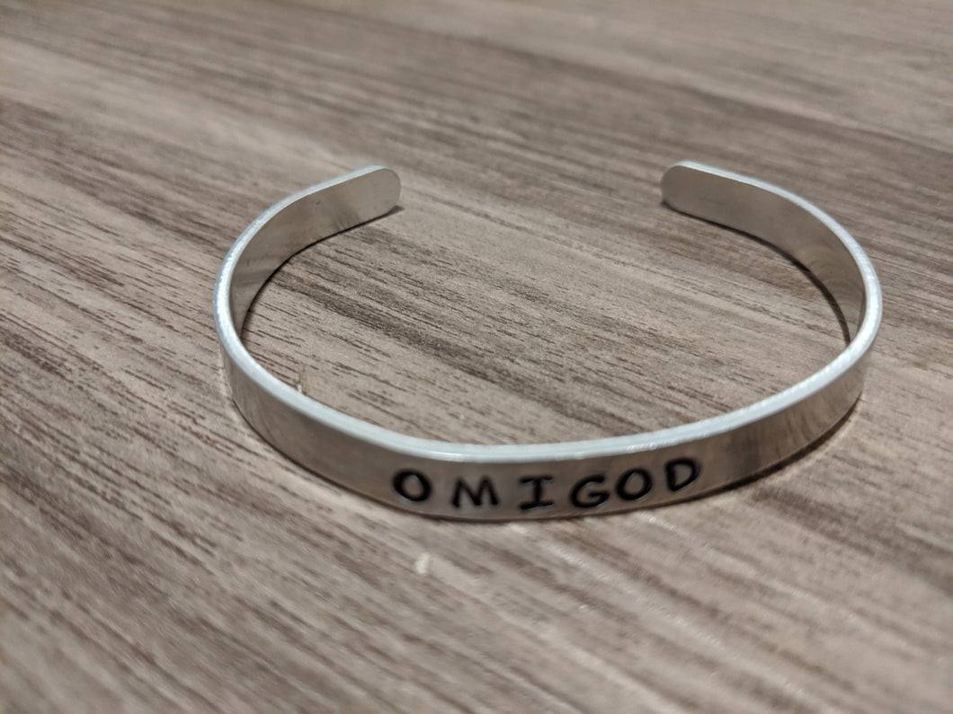 Hand Stamped Wristband/Bracelet OMIGOD