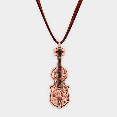 Suede Metal Guitar Necklace
