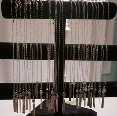 Vertical Crystal Quote Necklaces