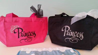 Princess Tote - Name & Crown in GLITTER print